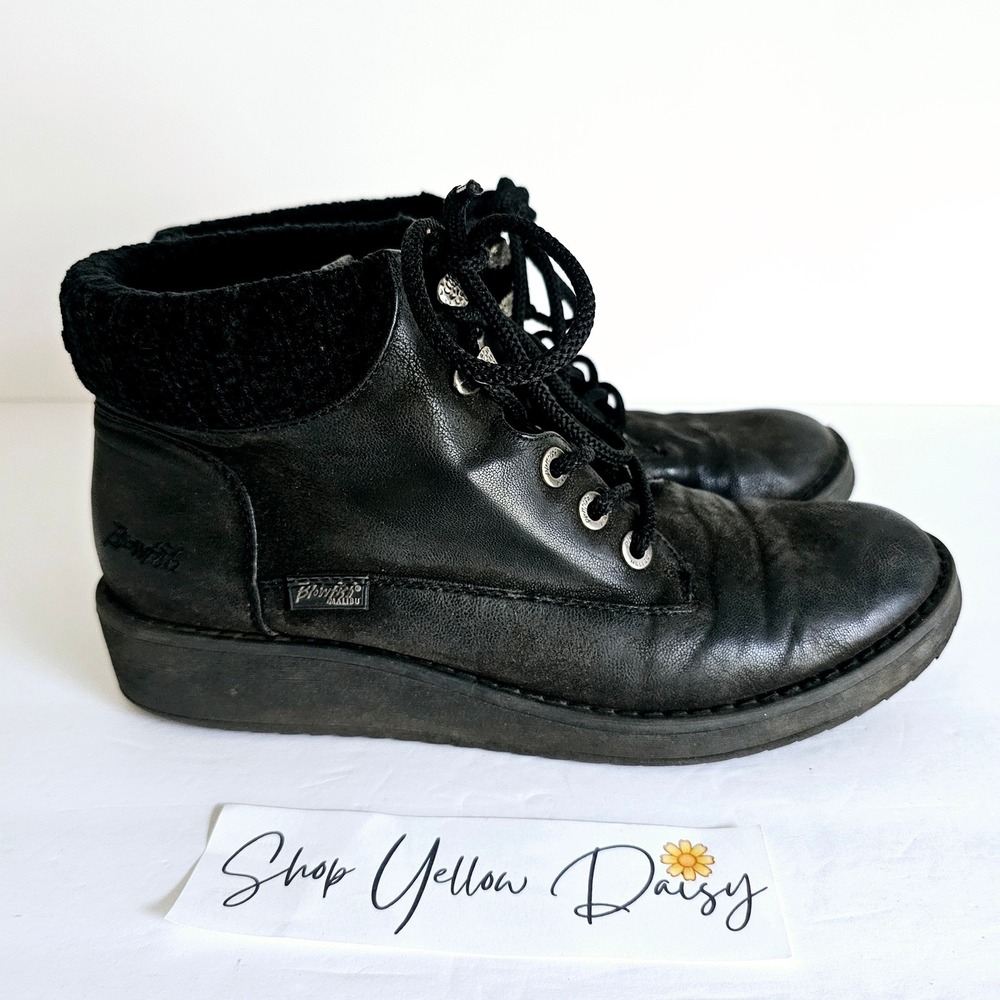 Vintage Blowfish Malibu Womens Lace Up Lined Ankle Booties Black Sz 11 - Sh664.3